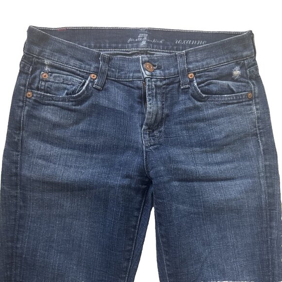 7 For All Mankind Roxanne Women's Jeans Size 25 medium wash 33 inseam - Picture 3 of 12